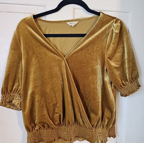 Madewell golden velvet blouse - Picture 2 of 4